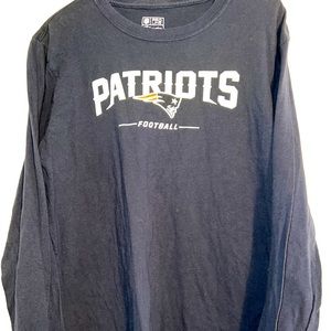 New England Patriots Football NFL Long Sleeve T-Shirt Fanatics Navy Blue Adult L